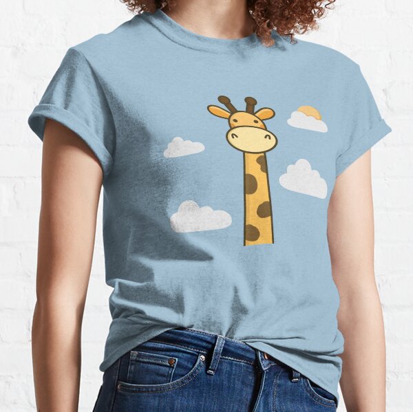 Women Lady Cartoon Giraffe T Shirt Funny Animal Lovely Cute