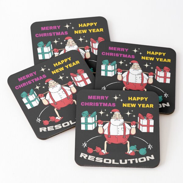 Item preview, Merry Christmas and Happy New Year Resolution, Santa in the gym resolution designed and sold by dsignstore911.
