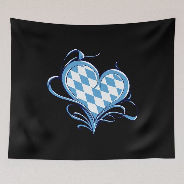 Item preview, bavarian flag heart designed and sold by mariewond3rland.