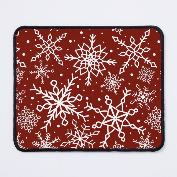 Item preview, Festive Red Snowflake Pattern designed and sold by seasprayart.