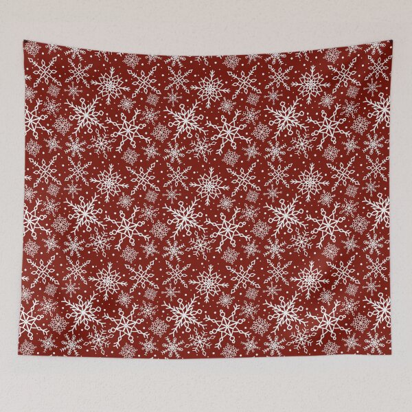 Item preview, Festive Red Snowflake Pattern designed and sold by seasprayart.