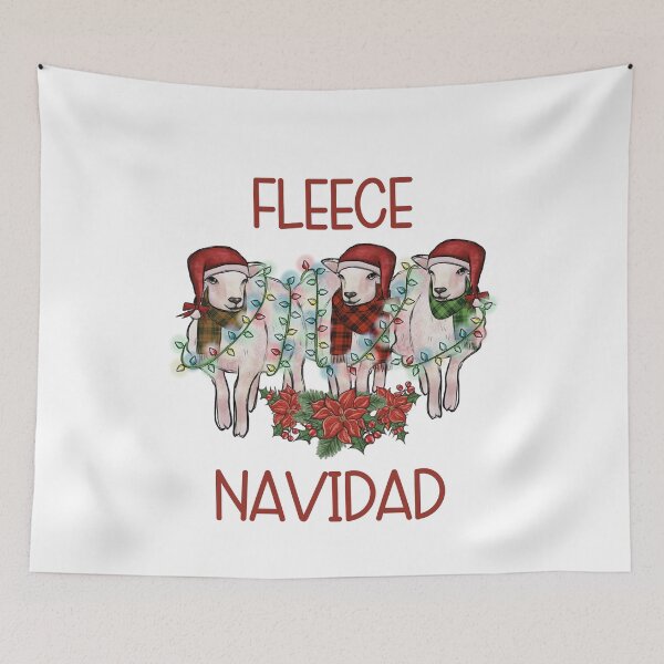 Item preview, Christmas Sheep Fleece Navidad designed and sold by HappyLifeCreate.