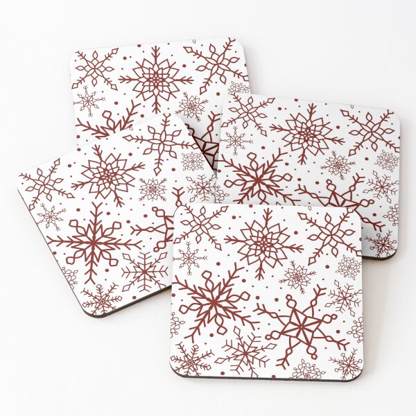 Item preview, Festive Red Snowflake Pattern Version 2 designed and sold by seasprayart.