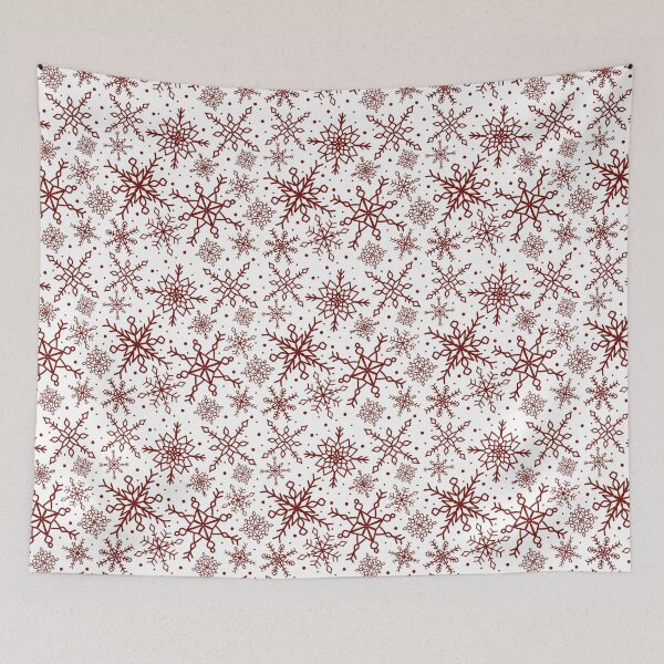 Item preview, Festive Red Snowflake Pattern Version 2 designed and sold by seasprayart.