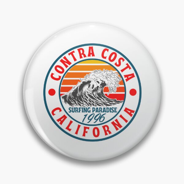 Item preview, Contra Costa California Coast Surfing Waves Retro designed and sold by DadJokeDescript.