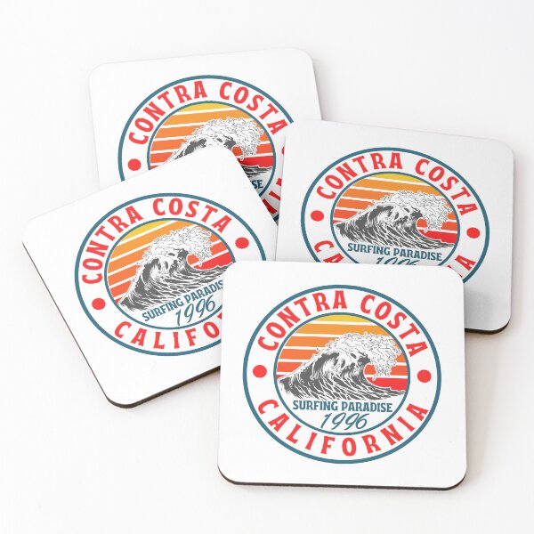 Item preview, Contra Costa California Coast Surfing Waves Retro designed and sold by DadJokeDescript.