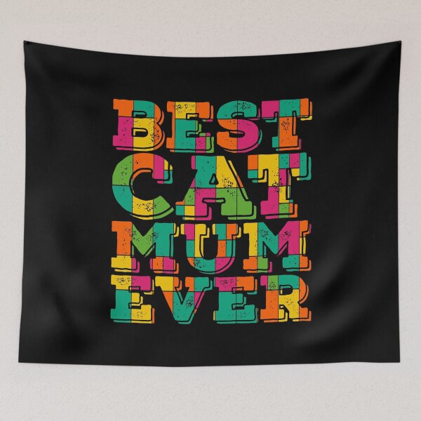 Item preview, Colourful Best Cat Mum Ever  designed and sold by PetSafari.