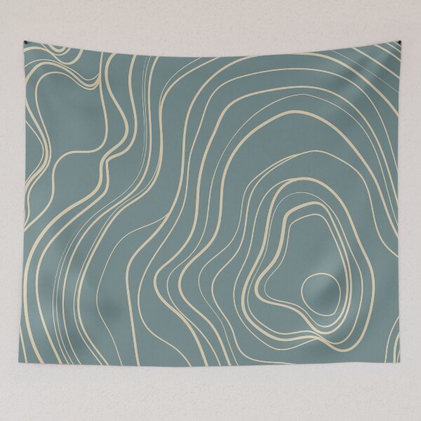 Item preview, Blue Abstract Topography  Aesthetic  Pattern designed and sold by zedonee.