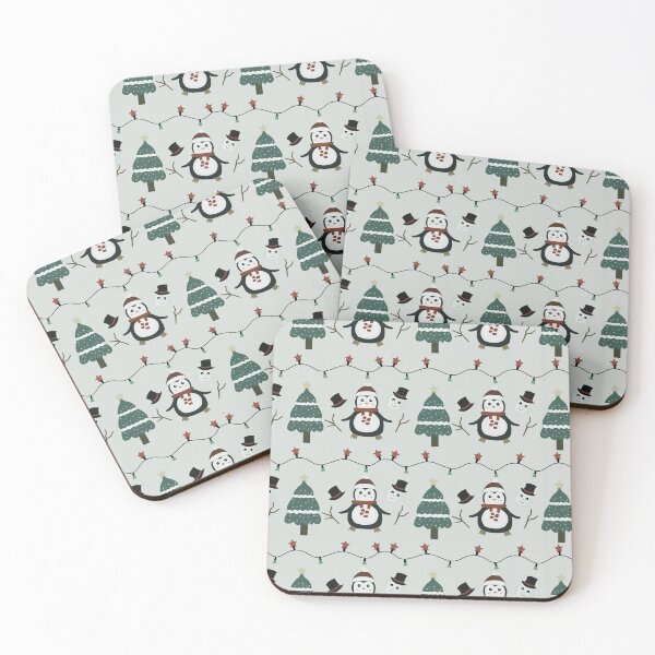 Item preview, Cute Christmas Penguins Pattern designed and sold by HappyLifeCreate.