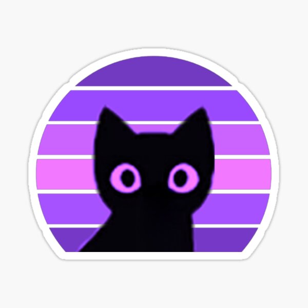 Item preview, purple retro sunset cute black cat funny gifts shirts  designed and sold by Drawix.