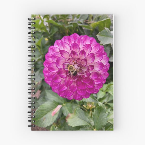 Item preview, Pink dahlia with a bumble bee designed and sold by JuliVogel.