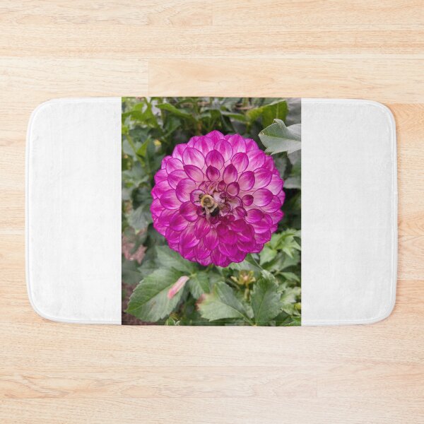 Item preview, Pink dahlia with a bumble bee designed and sold by JuliVogel.