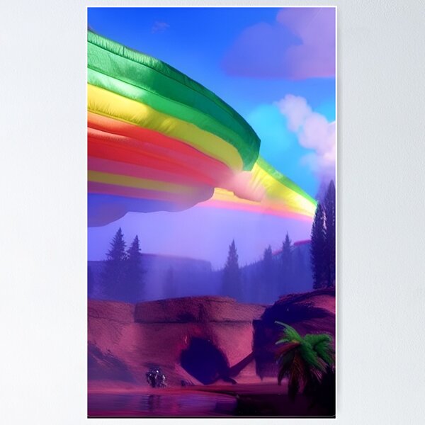 Item preview, Abstraction Colorful Rainbow landscape view designed and sold by ValleyDream.