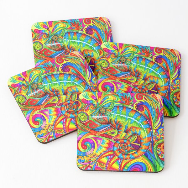 Item preview, Psychedelizard Psychedelic Chameleon Colorful Rainbow Lizard designed and sold by Rebecca Wang.