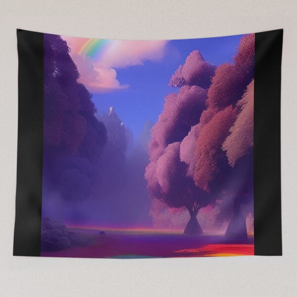 Item preview, Abstraction Rainbow Flow landscape view designed and sold by ValleyDream.