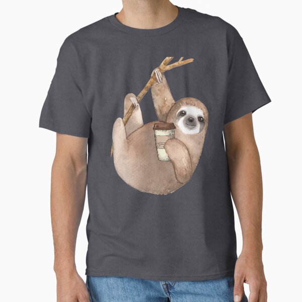 Artikel-Vorschau von Drei Toed Sloth Just Hanging Out einen Kaffee genießen, designt und verkauft von NJThree.