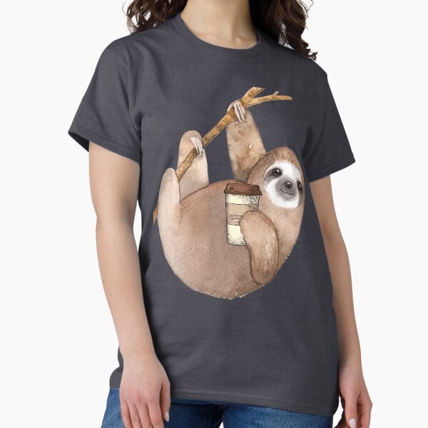 Artikel-Vorschau von Drei Toed Sloth Just Hanging Out einen Kaffee genießen, designt und verkauft von NJThree.