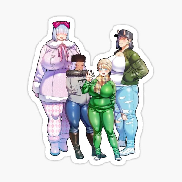 "NEW PLUS SIZED ELF Oga, Elfunda, Hitome & Kureode" Sticker for Sale by MangaMansion Redbubble