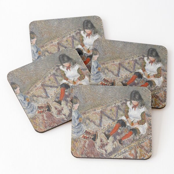 Item preview, Camille Pissarro Jeanne called Cocotte and Ludovic Rodolphe Pissarro on a carpet designed and sold by MARWA-STORE.