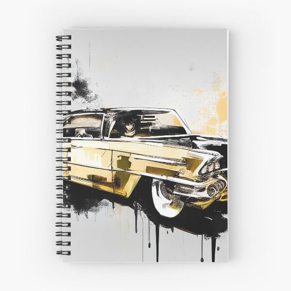 Item preview, Classic 59 Cadillac Coupe de Ville, Gold and Black Ink Splatter Poster,  designed and sold by paulosully.