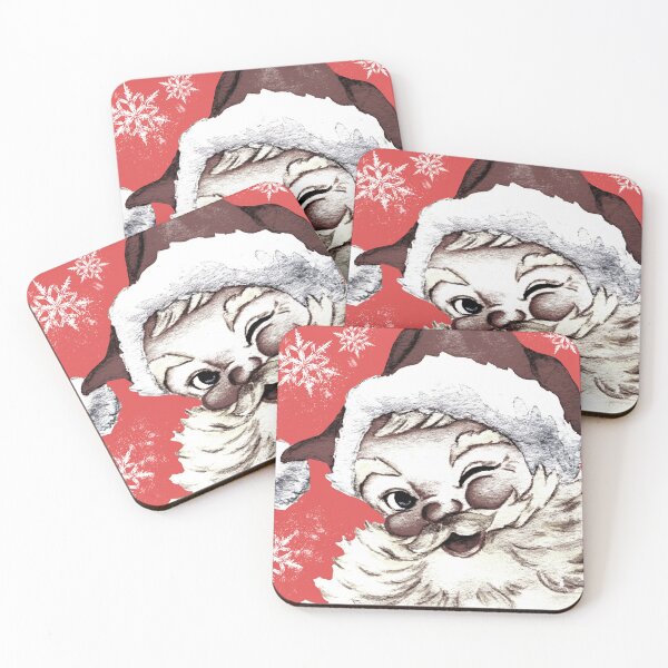 Item preview, Vintage Santa Claus with Snowflakes on Pink designed and sold by Coffee Lifestyle.