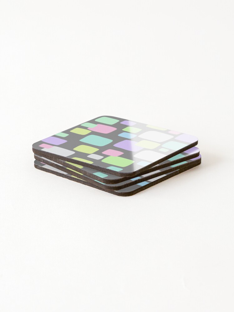 Thumbnail 4 of 5, Coasters (Set of 4), Modern Pastel Geometric Rectangular Pattern designed and sold by patternedprints.