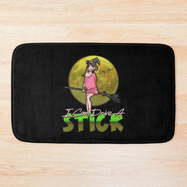 Item preview, Why Yes I Can Drive a Stick Cute Witch on Broomstick Funny Halloween Quote designed and sold by CRHPOD20.