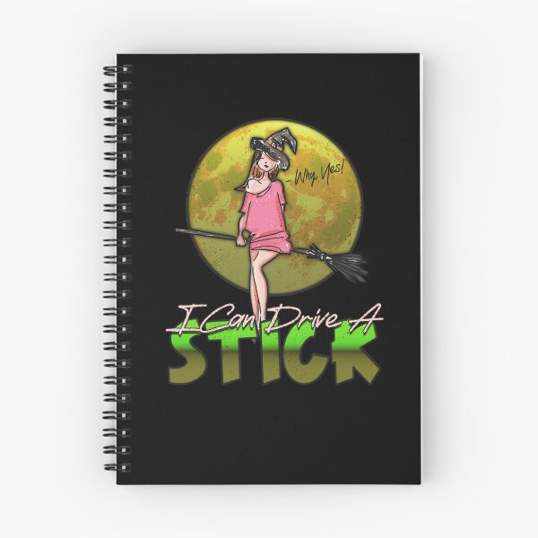 Item preview, Why Yes I Can Drive a Stick Cute Witch on Broomstick Funny Halloween Quote designed and sold by CRHPOD20.