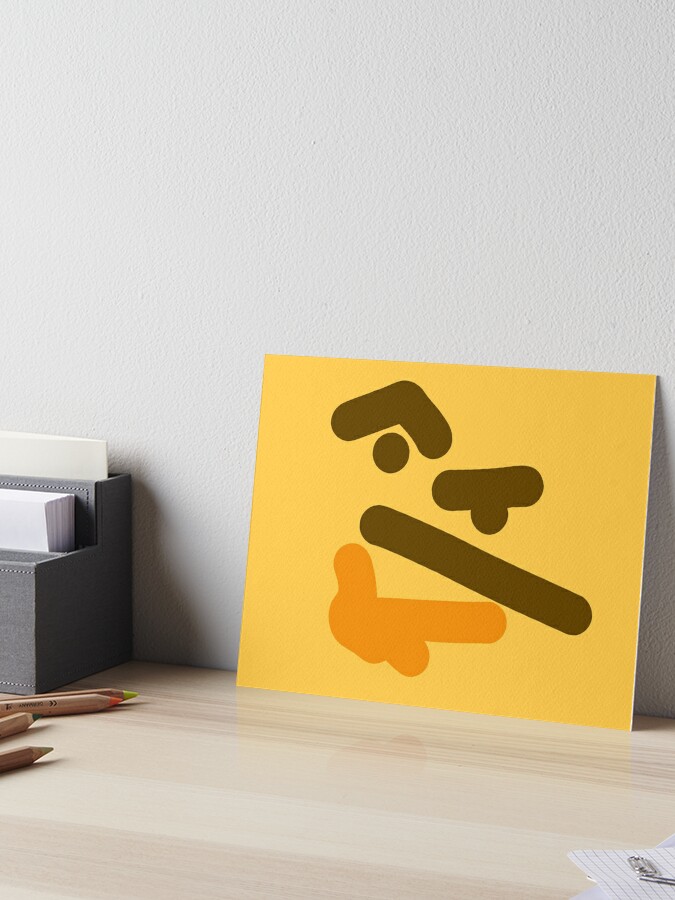 Thinking Face Emoji Funny Meme | Art Board Print