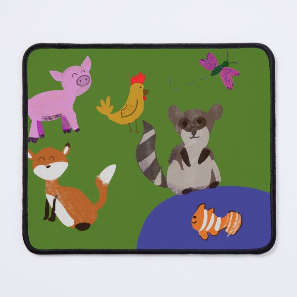 Item preview, Animal Adventure with Pig, Rooster, Racoon, Butterfly, Fox, and Fish - Collage Animation designed and sold by jolabrese.