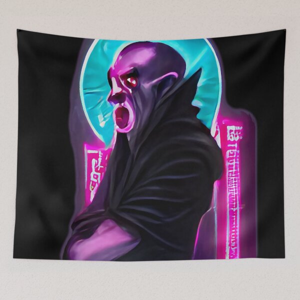 Artikelvorschau, Abstrakter Neon-Synthwave-Nosferatu-Vampir #2 entworfen und verkauft von OddUnderground.