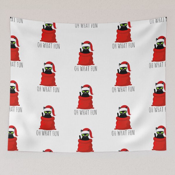 Item preview, Oh what fun, funny grumpy christmas cat designed and sold by reka88.