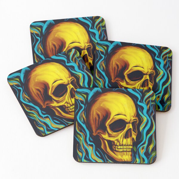 Item preview, Vincent Van Gogh Styled Skull Design Remake Starry Night Style designed and sold by CandyDroidMerch.