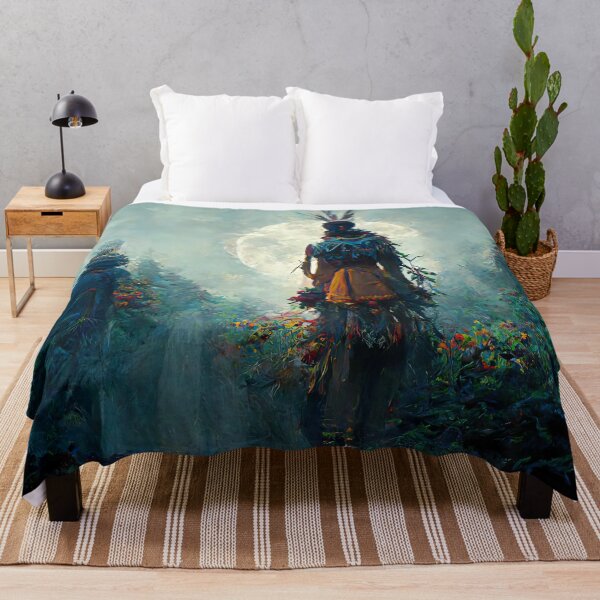 Item preview, Mystery of Druid, Digital Illustration, Full Moon in a Magical Forest designed and sold by wolfnme.