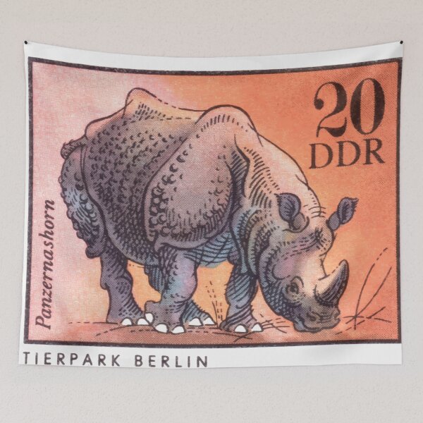 Item preview, 1975 East Germany Zoo Rhinoceros Postage Stamp designed and sold by retrographics.