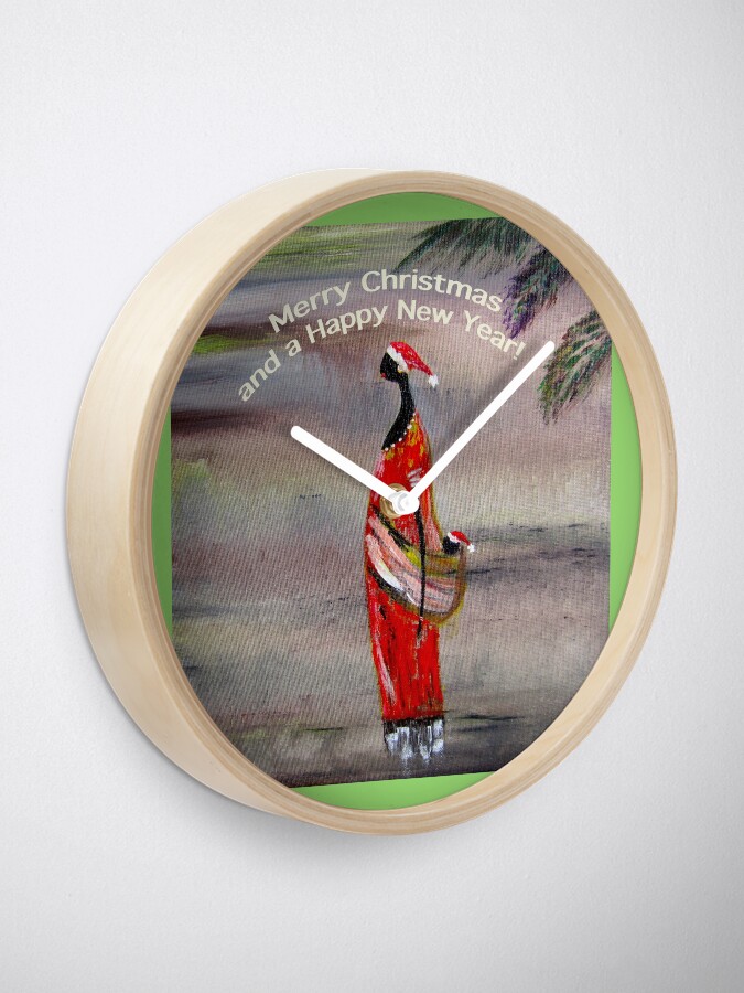 Alternate view of Funny Christmas design. Ghana Xmas Clock