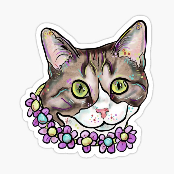 Flower Feline Sticker