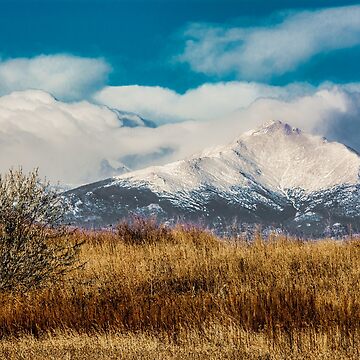 Artwork thumbnail, Mt meeker Stands Alone, Longs Peak is in the clouds. by Gregory J Summers