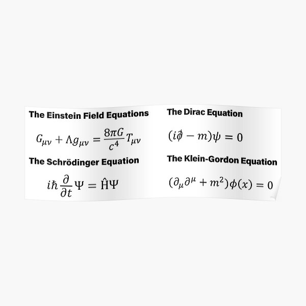 Theoretical Physics Equations Poster For Sale By Sciencecorner Redbubble 5709