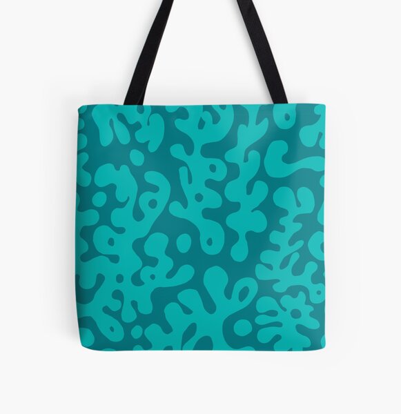 Organic Teal All Over Print Tote Bag
