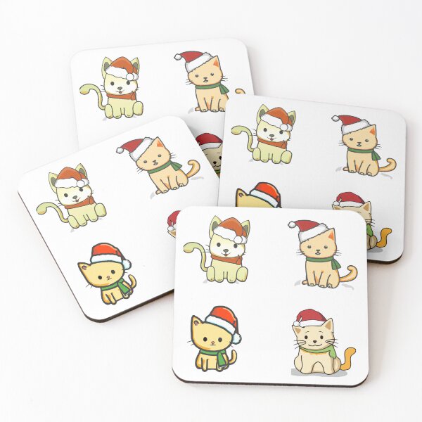 Item preview, Cute Cat Wearing Santa Hat Christmas Pack Christmas Approaching designed and sold by CandyDroidMerch.