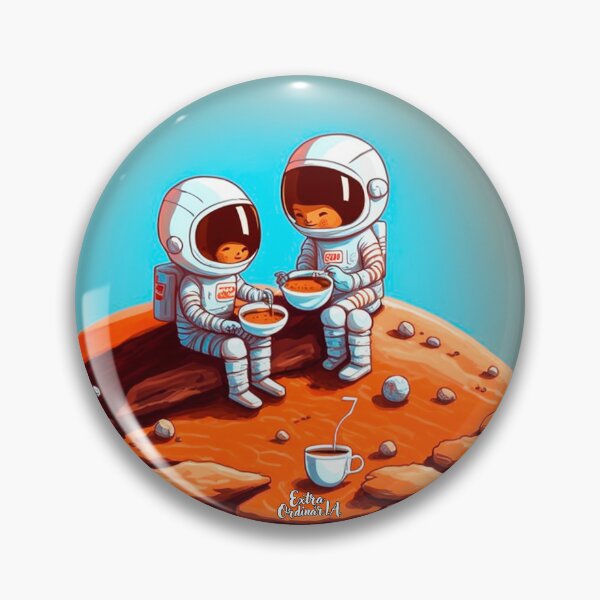 Item preview, Cute Astronauts drinking coffee on Mars designed and sold by extraordinar-ia.