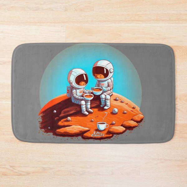 Item preview, Cute Astronauts drinking coffee on Mars designed and sold by extraordinar-ia.