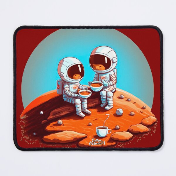 Item preview, Cute Astronauts drinking coffee on Mars designed and sold by extraordinar-ia.