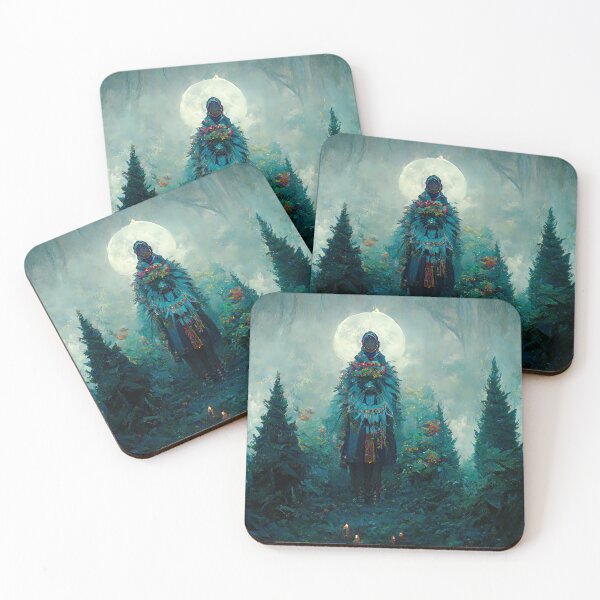 Item preview, Mystery of Druid, Digital Illustration, Full Moon in a Magical Forest designed and sold by wolfnme.