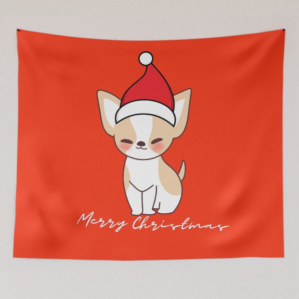 Item preview, Cute Chihuahua with Santa Claus' hat 5 - christmas dog collection designed and sold by Olivvier.