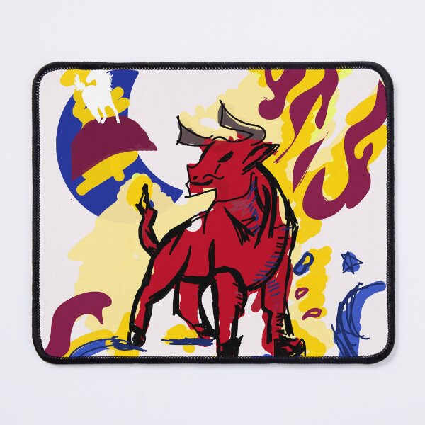Item preview, flaming bull designed and sold by Andrea Crayola.