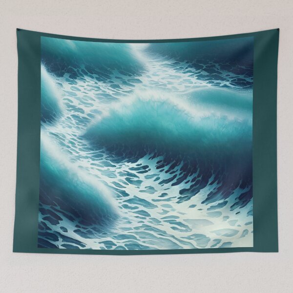 Item preview, Hyperrealistic blue ocean waves designed and sold by Crestern.