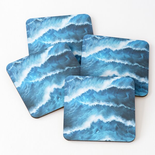 Item preview, Hyperrealistic blue ocean waves designed and sold by Crestern.