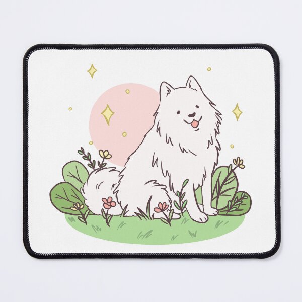 Item preview, Cute Cartoon samoyed dog with flowers pastel colors design designed and sold by Yarafantasyart.